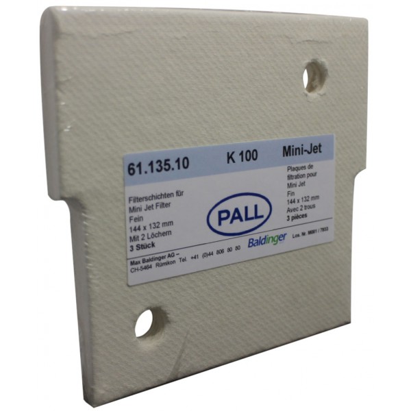 Filterschichten PALL K100 fein 14.4 x 13.2 cm für Mini-Jet