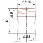 Vinilux-PVC-Schrumpfkapsel Ø 32.3 x 55 mm, PP 31.5 100 Stk. bordeaux